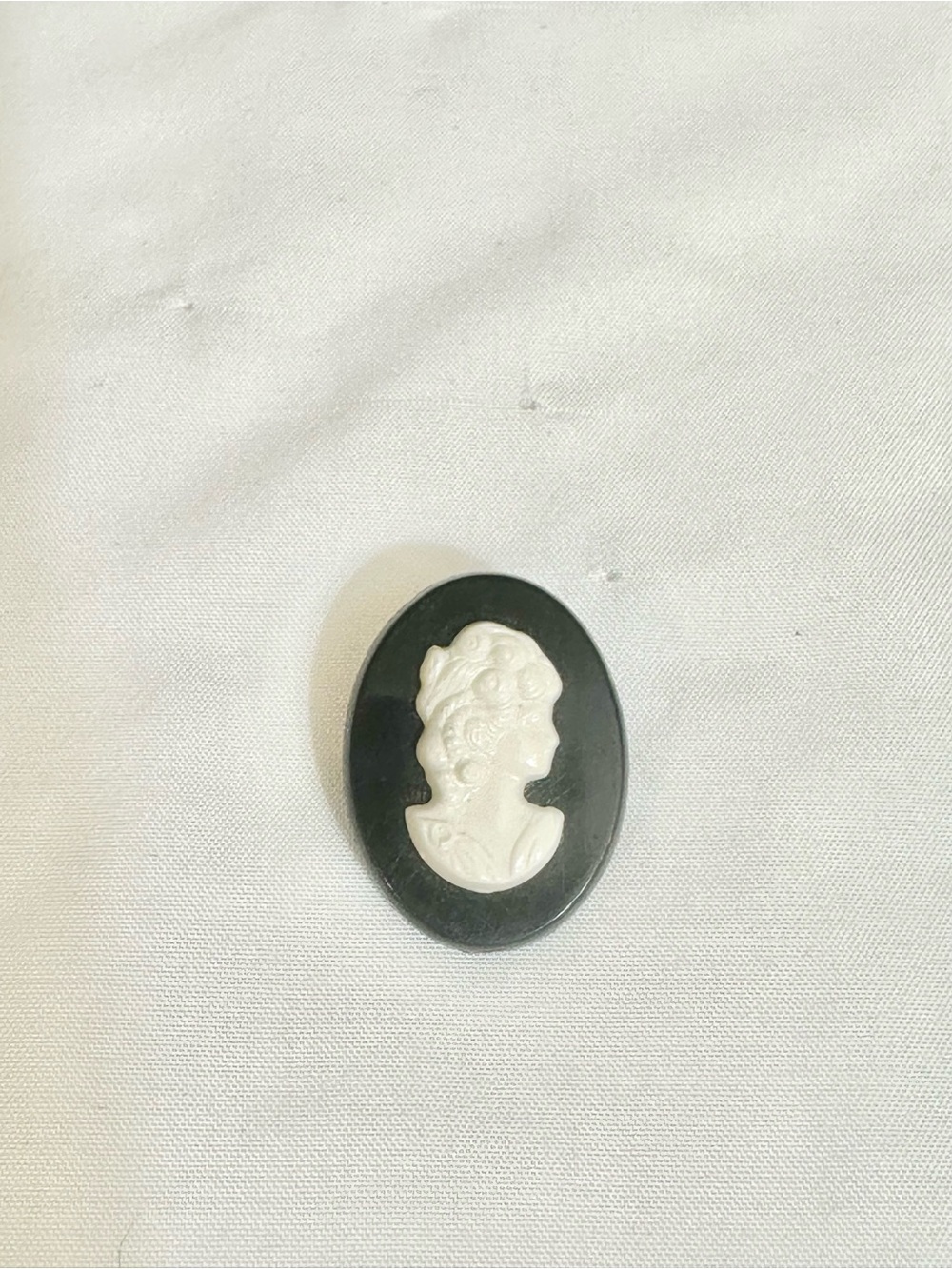 Classic Black and White Cameo Brooch